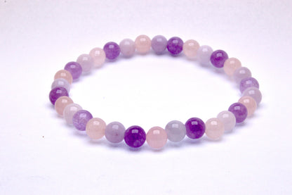Amethyst, Rose Quartz, & Aquamarine Bracelet