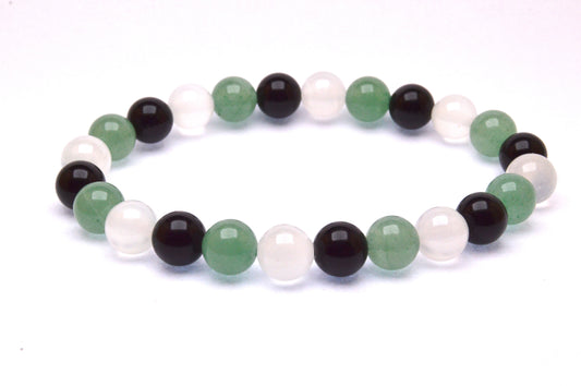 Aventurine, Obsidian, Selenite Bracelet