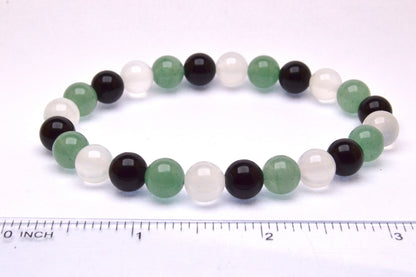 Aventurine, Obsidian, Selenite Bracelet