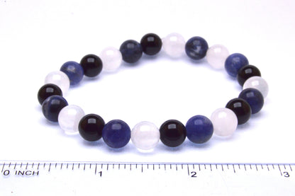 Sodalite, Obsidian, and Selenite Bracelet