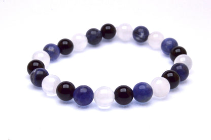 Sodalite, Obsidian, and Selenite Bracelet