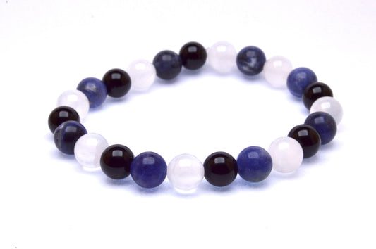 Sodalite, Obsidian, and Selenite Bracelet
